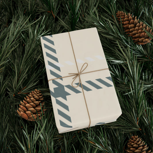 Green and Cream Plaid Wrapping Paper