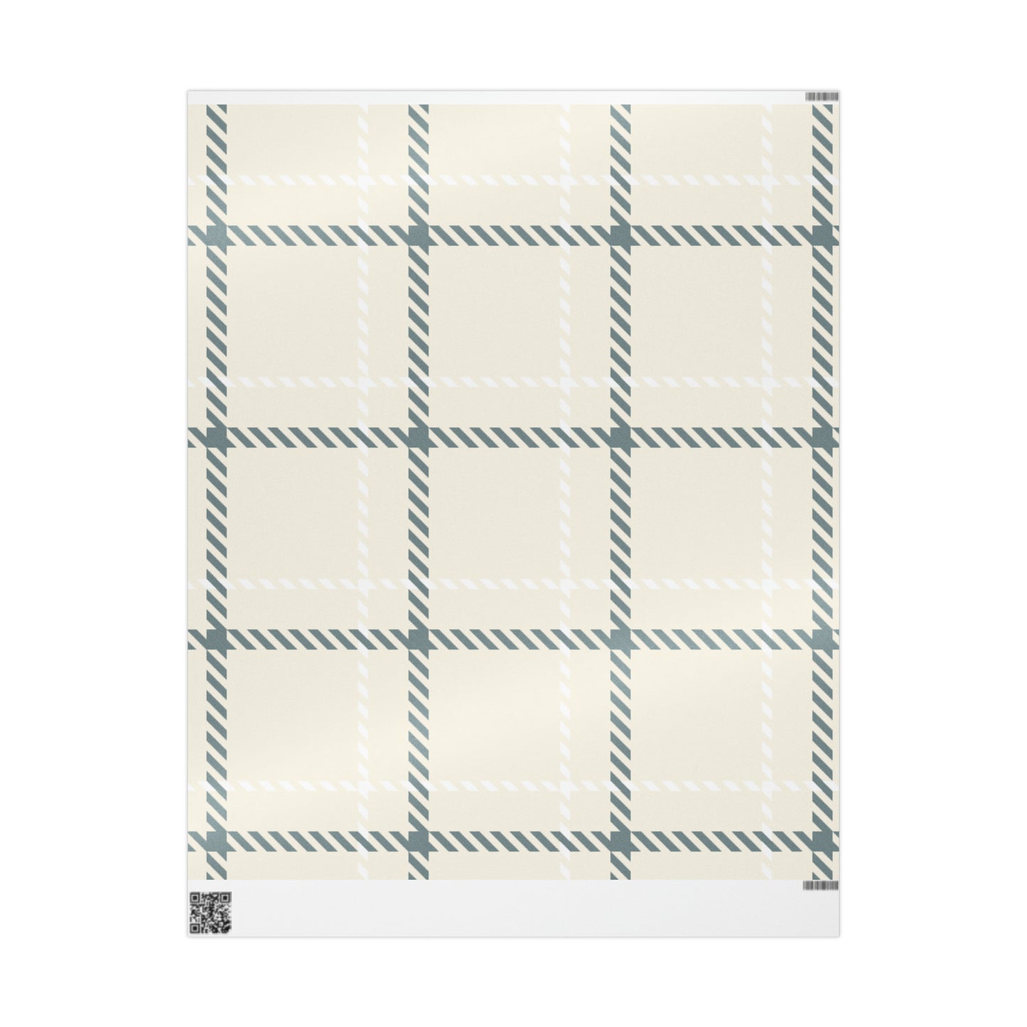 Green and Cream Plaid Wrapping Paper