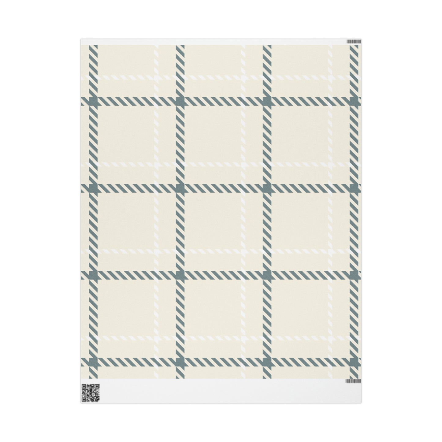 Green and Cream Plaid Wrapping Paper