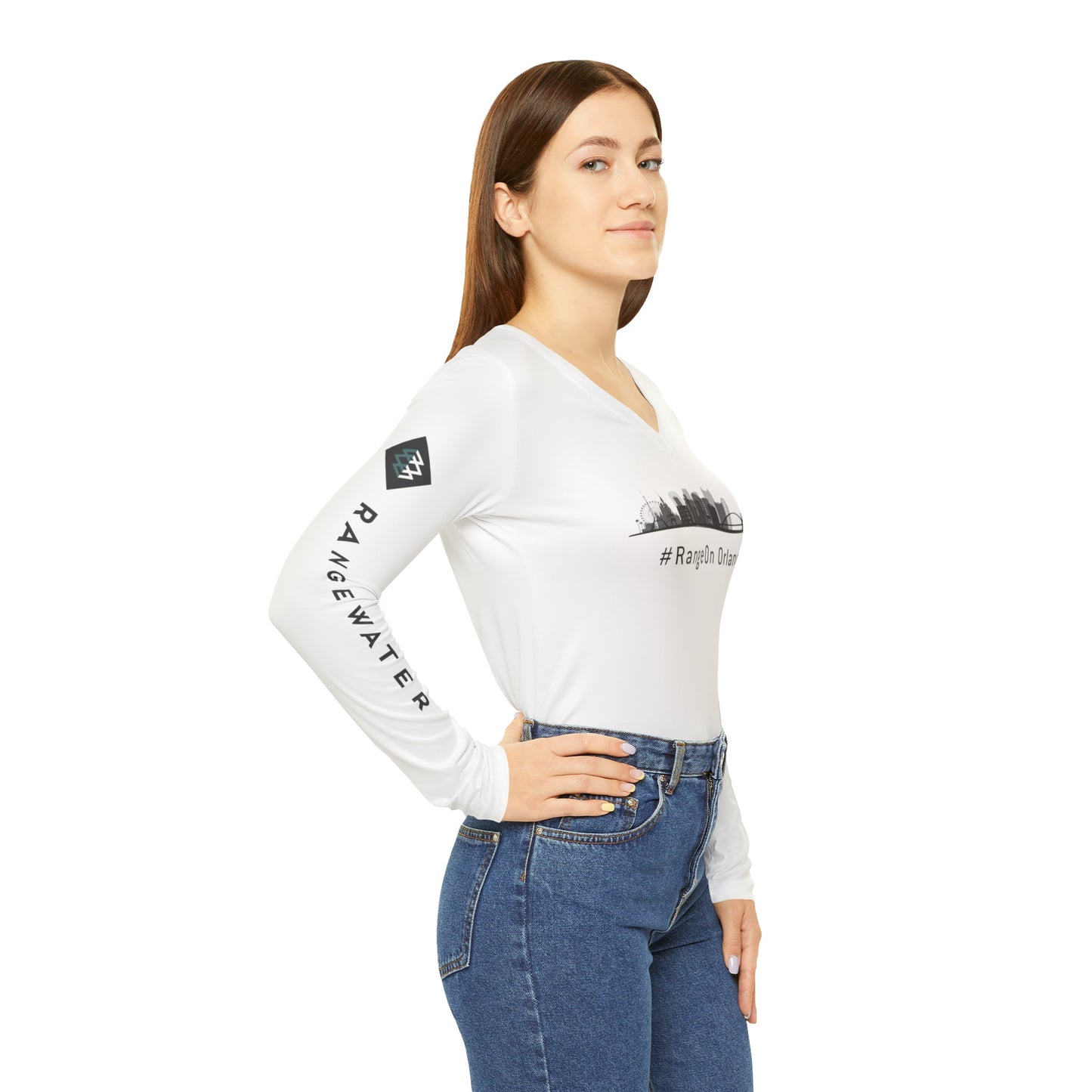 Orlando Skyline - Women's Long Sleeve V-neck Shirt (AOP)